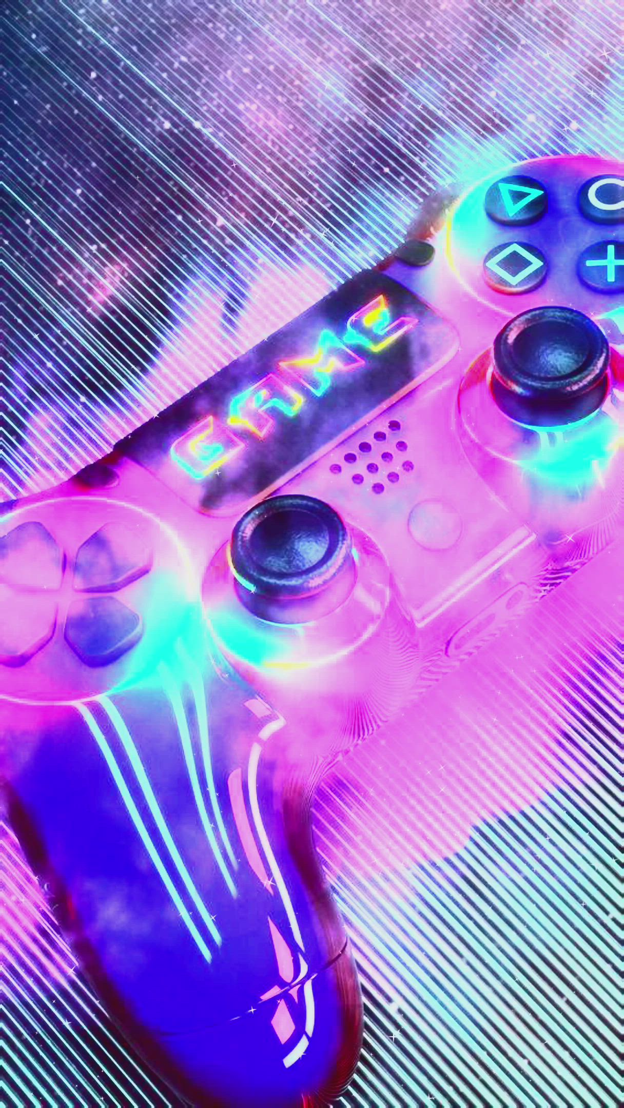 Controller On Neon Background Download Wallpapers