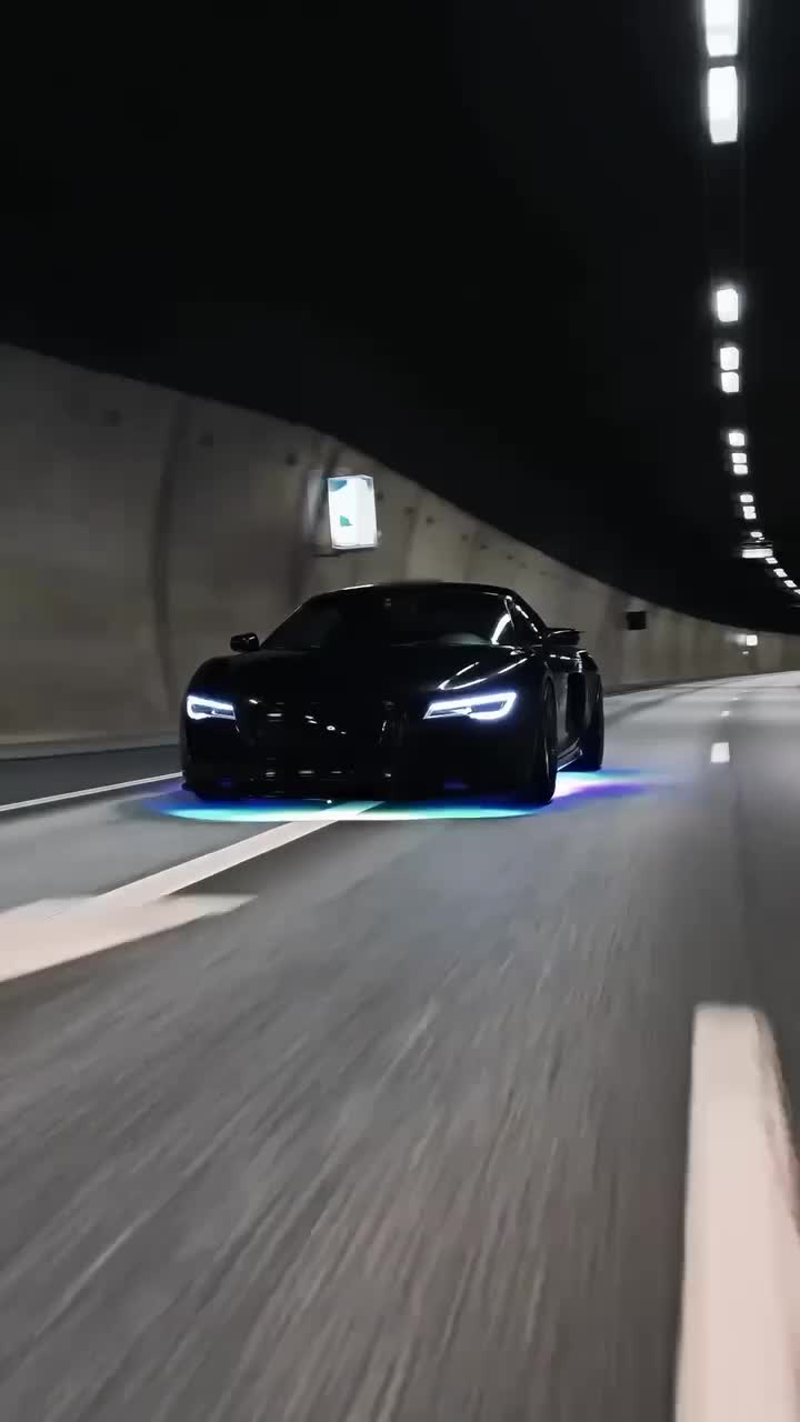 Black Sports Car In Tunnel Download Wallpapers