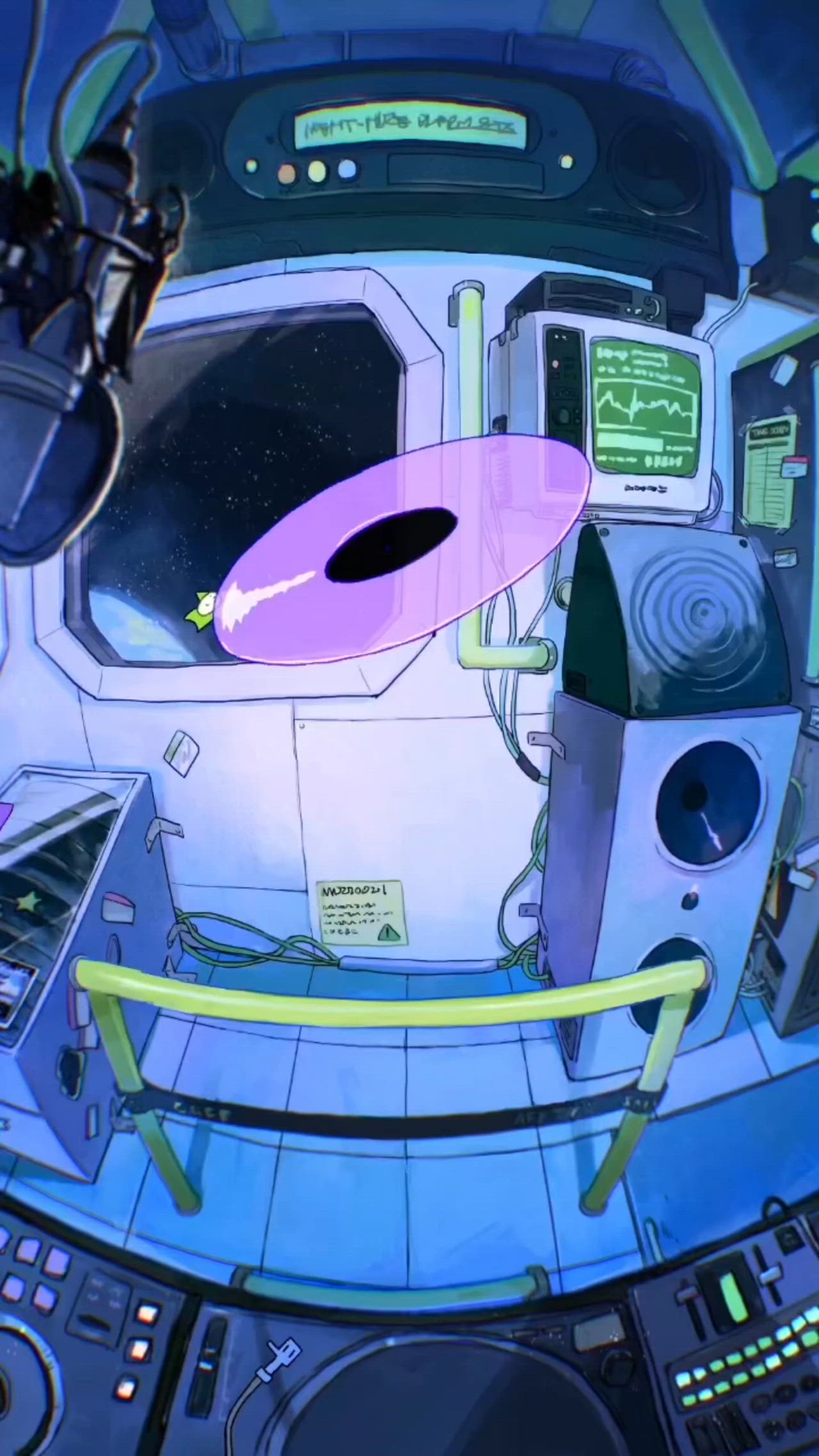 Neon Grid Space Station Interior Download Wallpapers