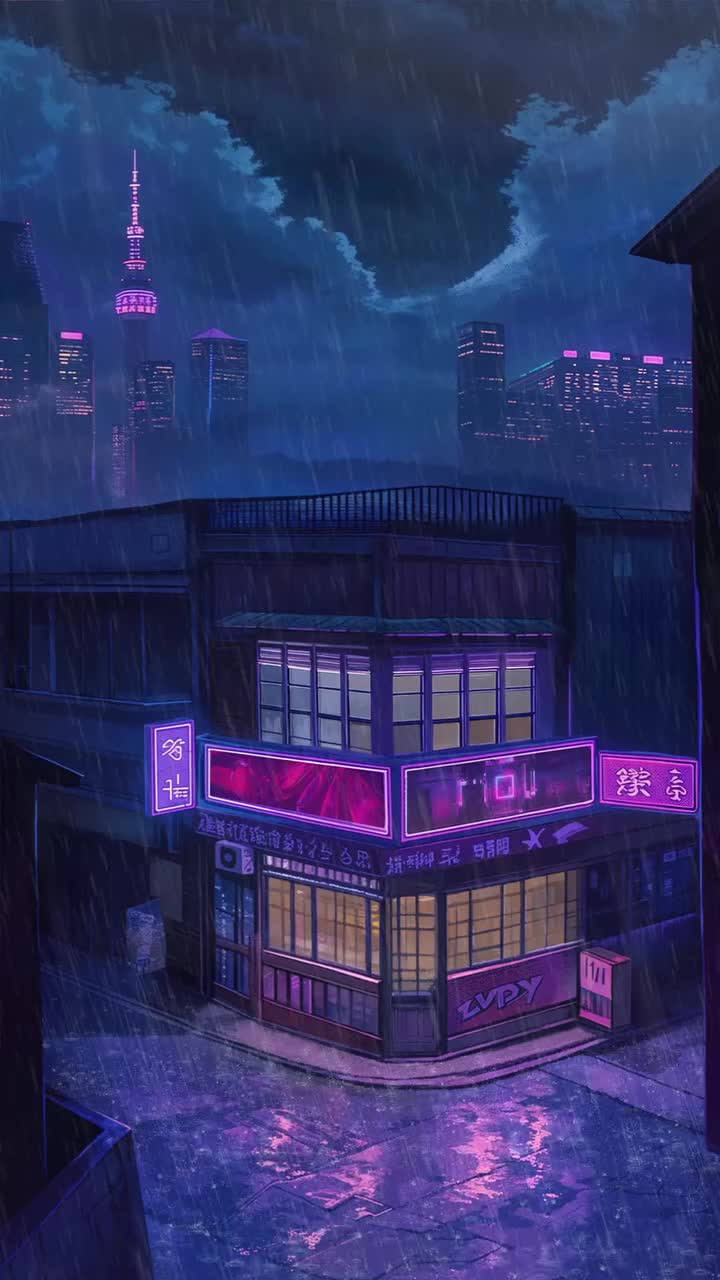 Neon Skyline Reflections Download Wallpapers
