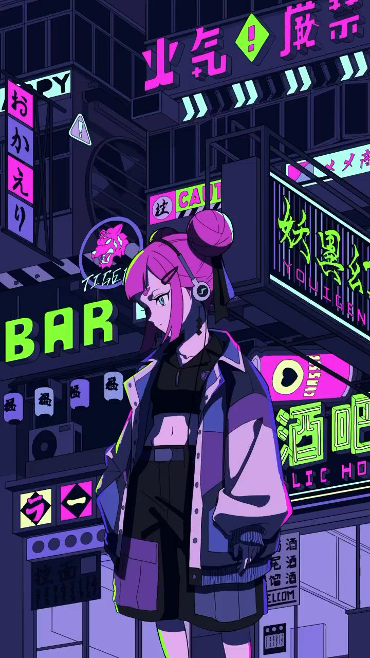 Neon Shadows of Anime Ambiance Download Wallpapers