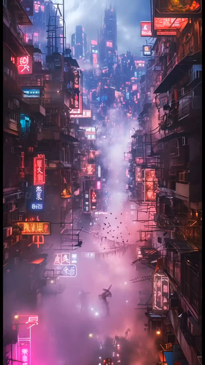 Neon-Lit Cyberpunk Metropolis Download Wallpapers