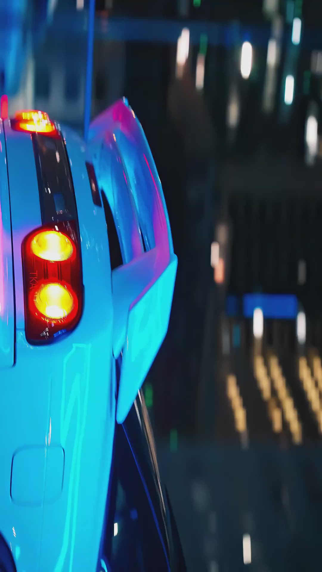 Neon Glow Blue Car Rear Download Wallpapers