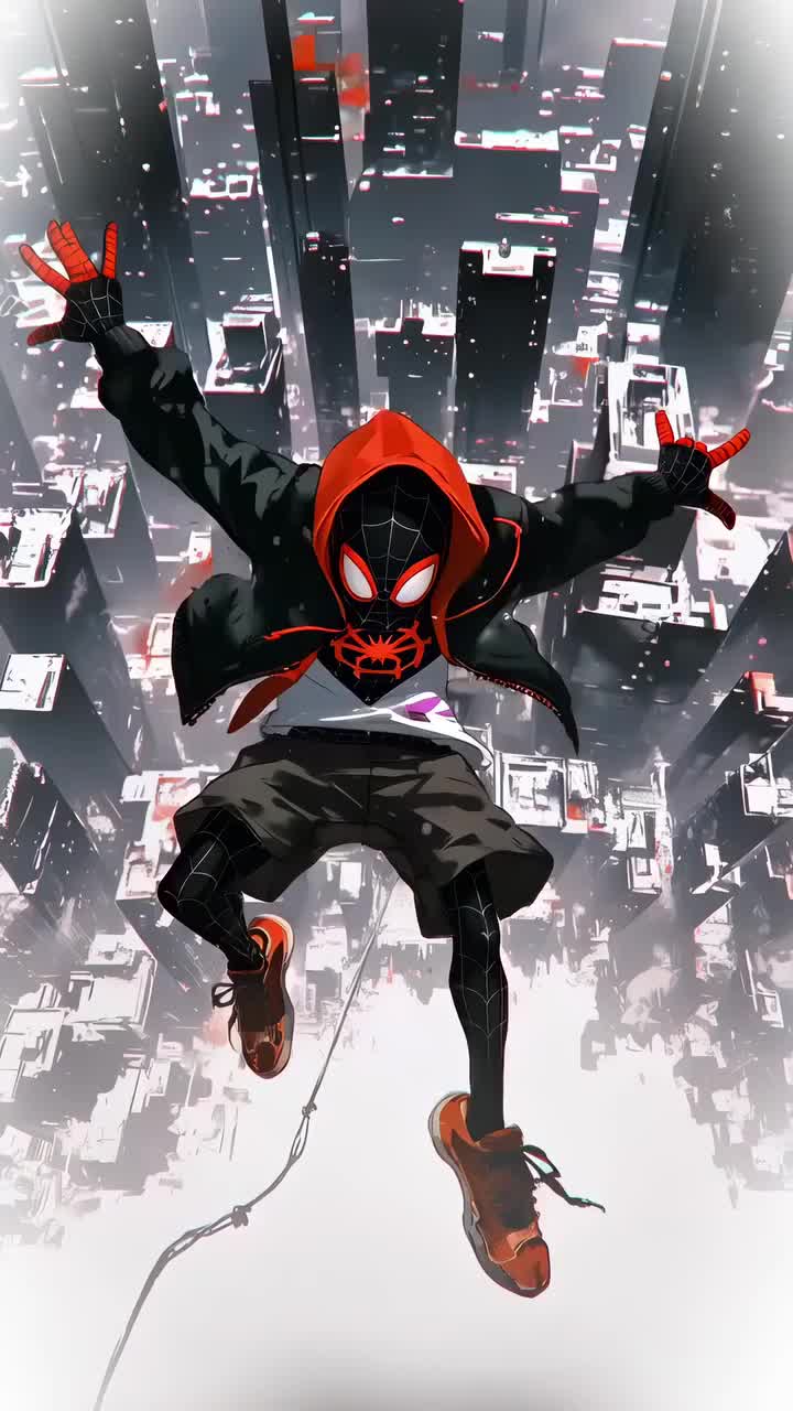 Heroic Leap Through the Cityscape Download Wallpapers
