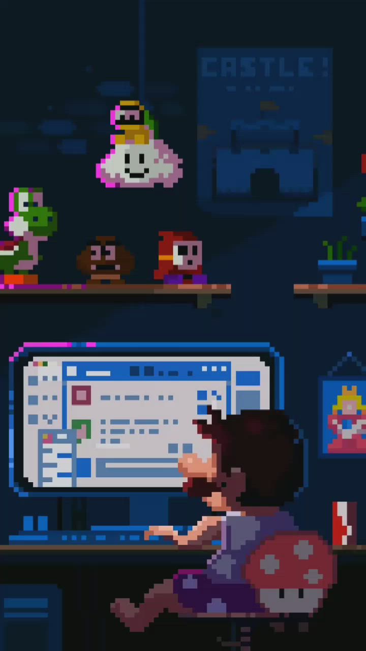 Gamers Neon Workspace Glow Download Wallpapers