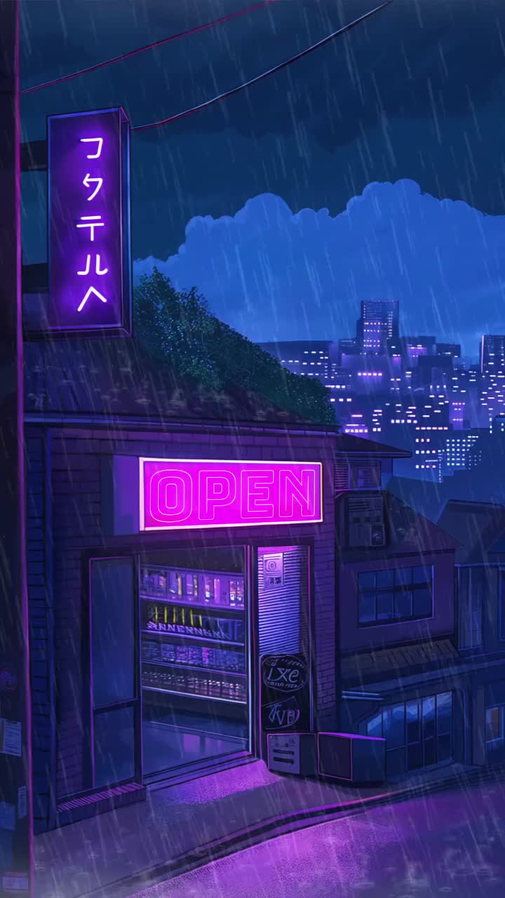 Neon Reverie in Violet Glow Download Wallpapers