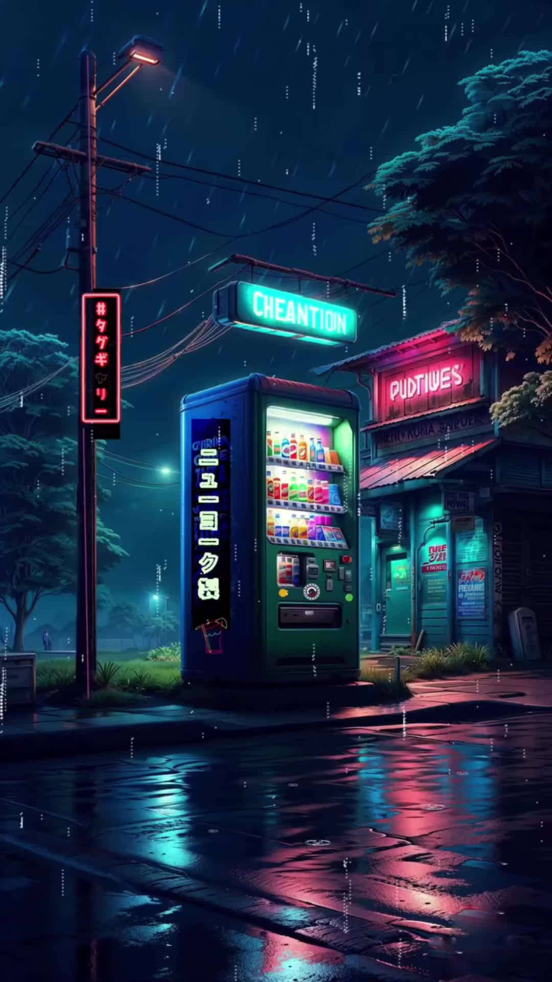 Urban Glow: Vending Machine Alley Download Wallpapers