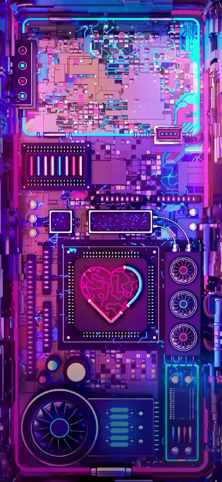 Circuit Labyrinth Silicon Veins Neon Motherboard Download Wallpapers