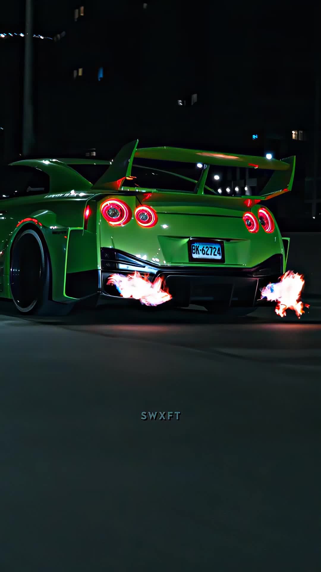 Flame-Wrapped Green Speedster Download Wallpapers