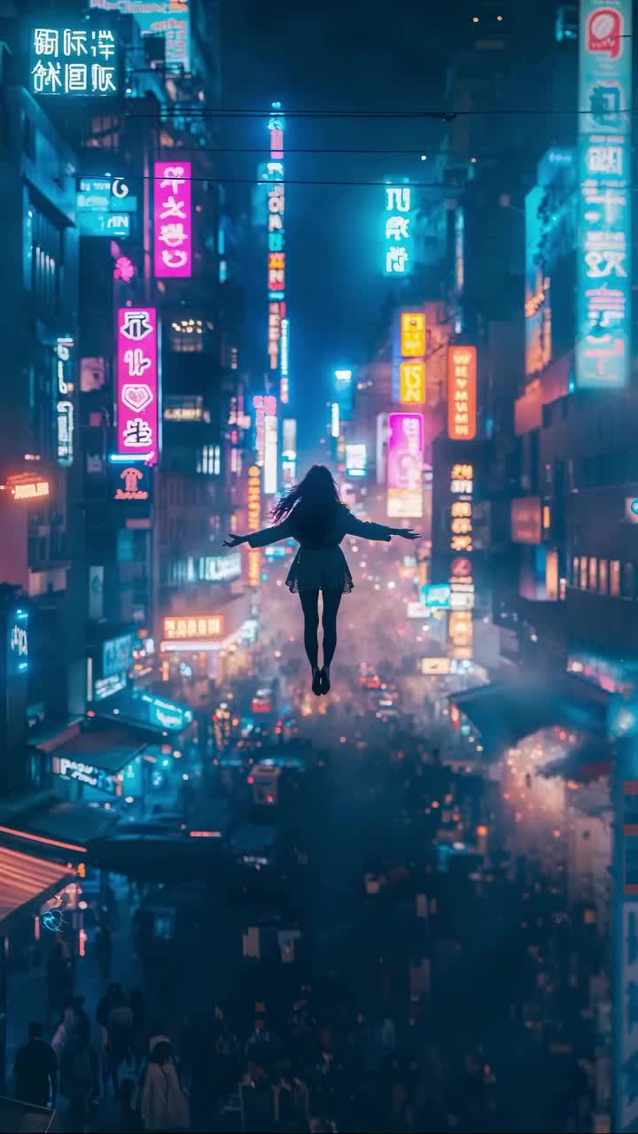 Aerial Ascent in Neon Glow Download Wallpapers