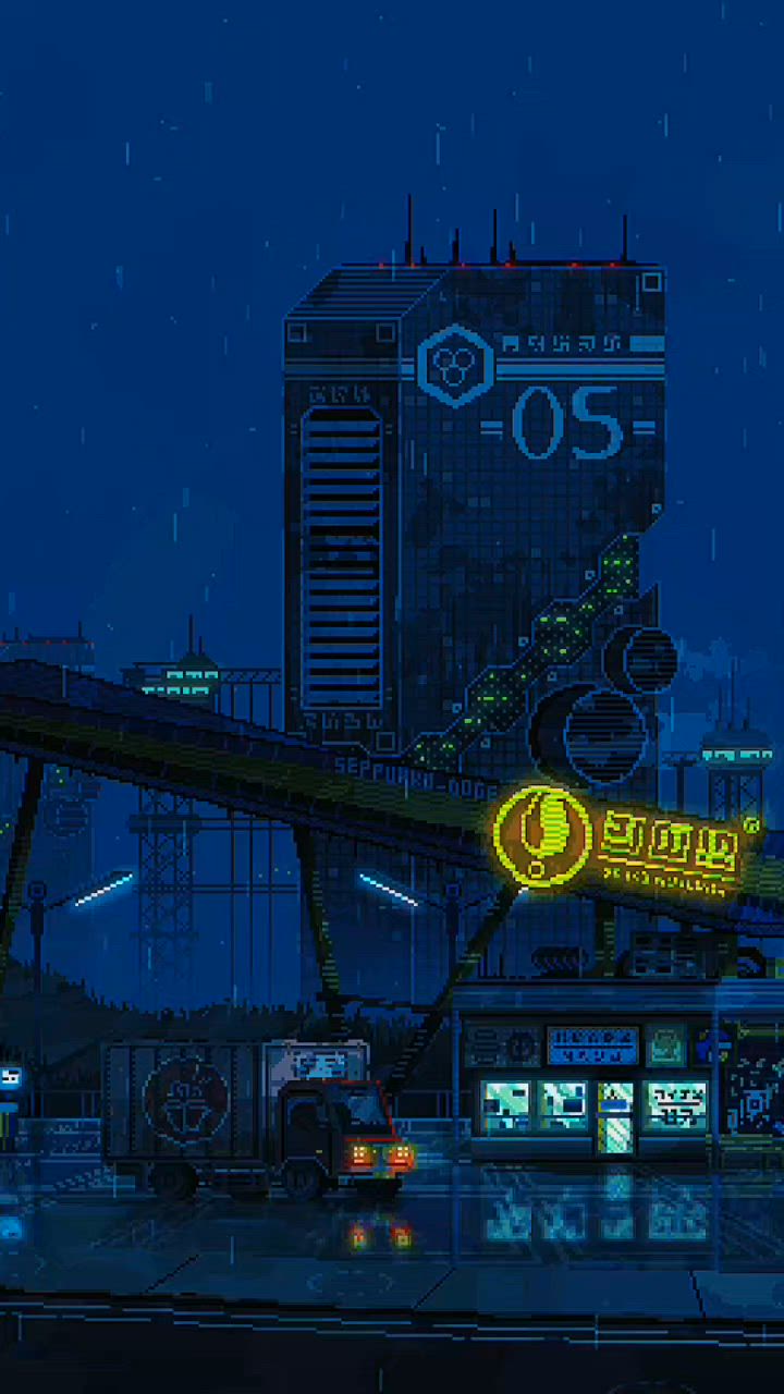 Neon City Skyline Glow Download Wallpapers