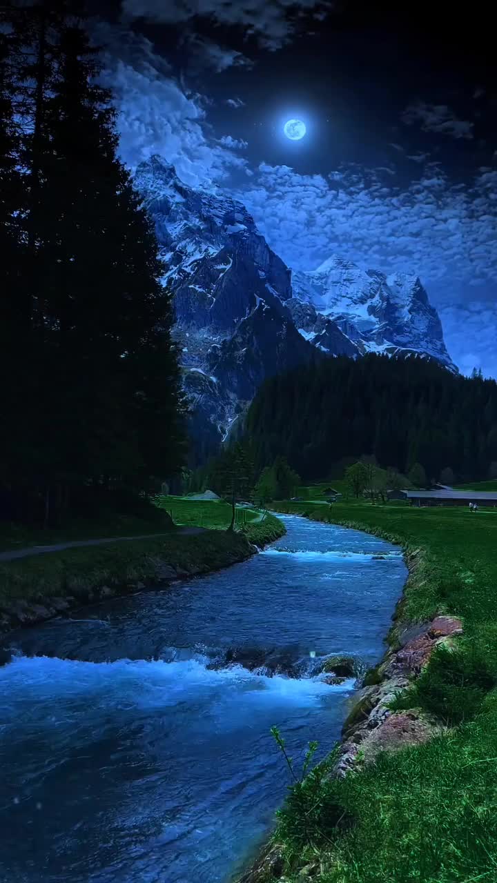 Emerald River Through Verdant Hills Download Wallpapers