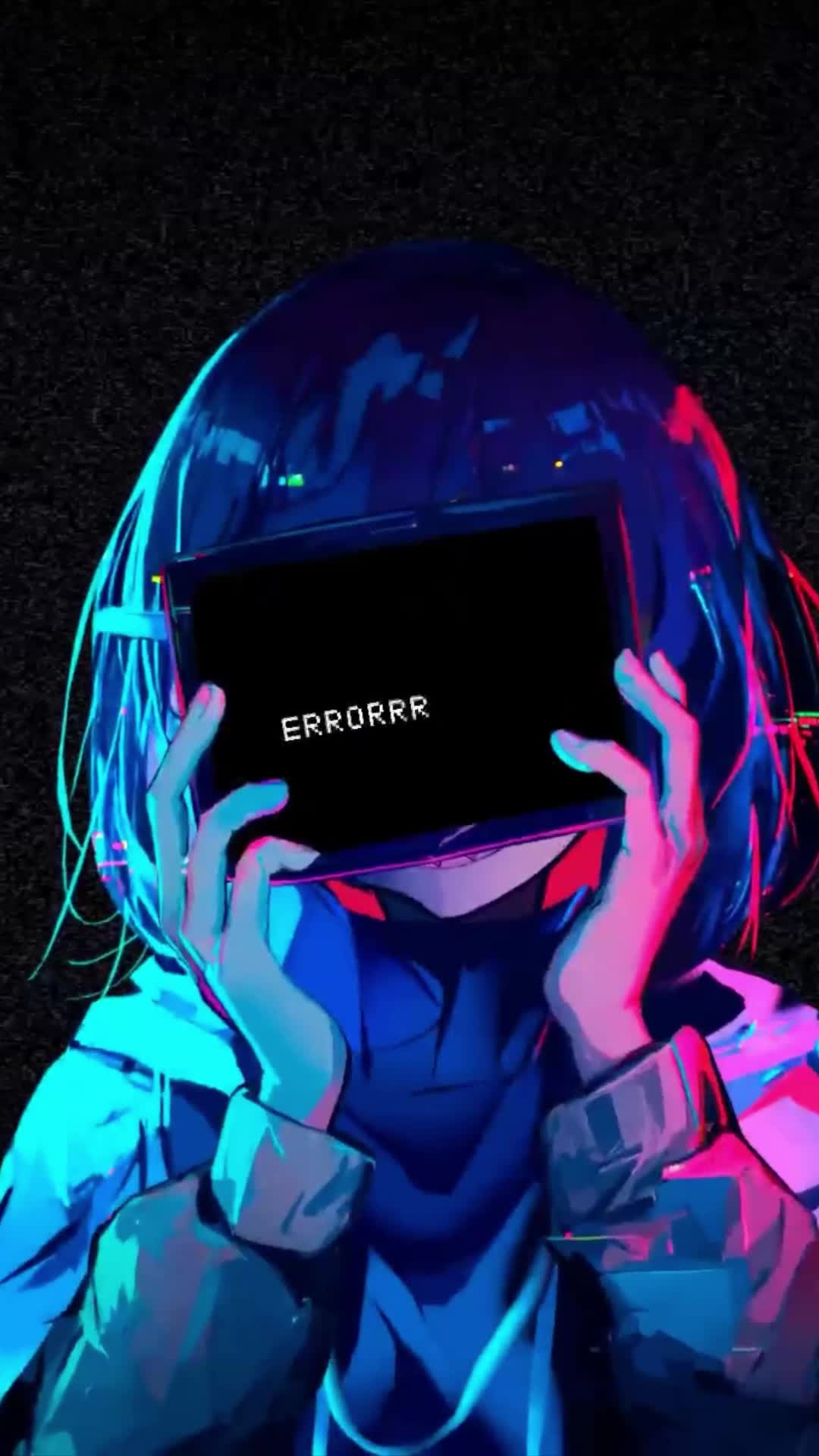 Lone Figure in Neon Glow Download Wallpapers