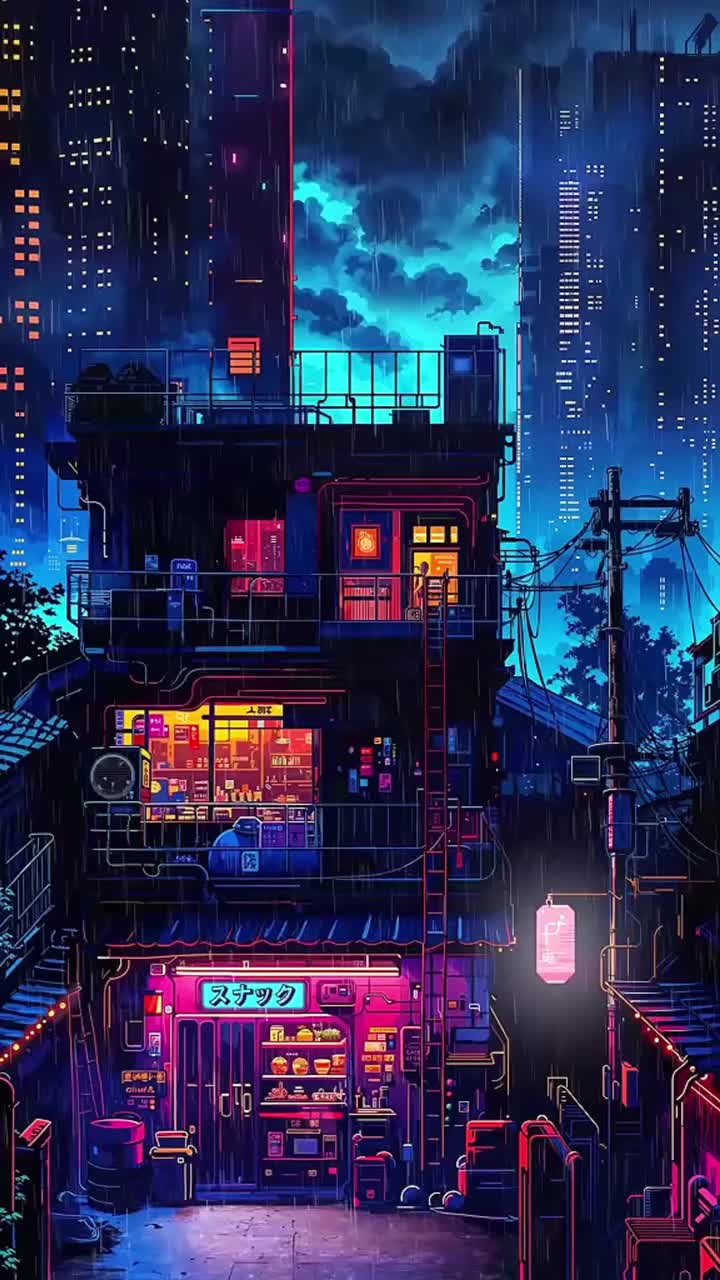 Neon Cityscape Glow Download Wallpapers