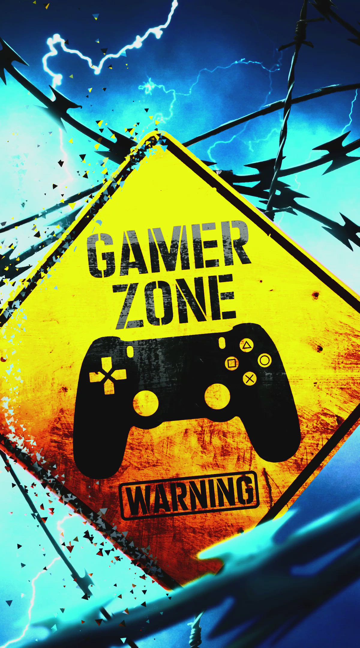 Pixelated Peril Zone Glitched Danger Realm Neon Caution Frontier Gamer Download Wallpapers