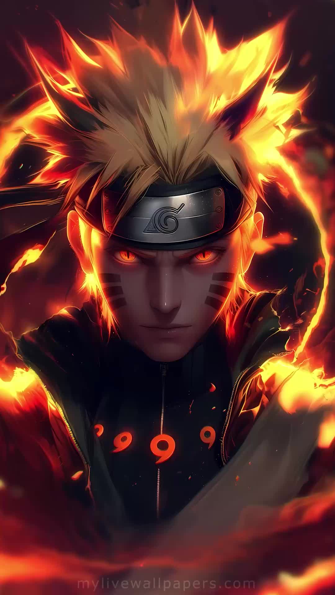 Fiery Anime Warrior Glow or Blazing Character in Motion Download Wallpapers