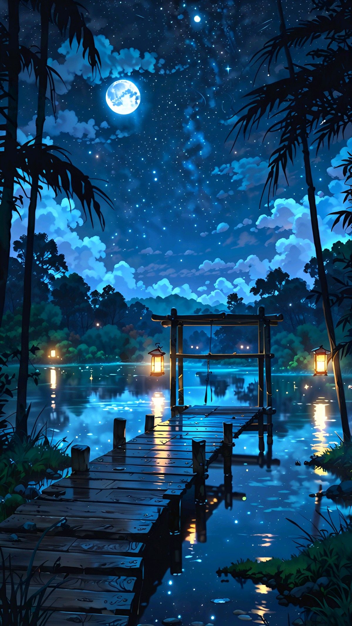 Celestial Night Sky Reflections Download Wallpapers