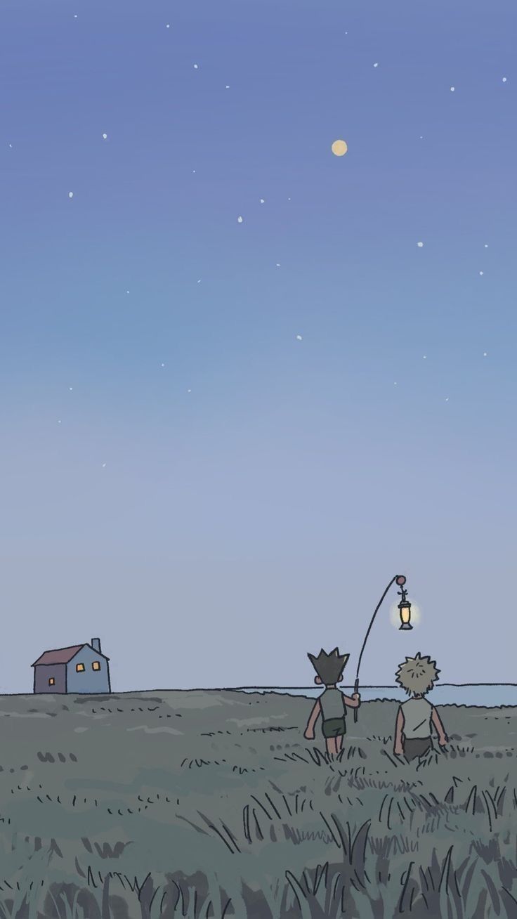 Starry Night Anime Couple Scene Download Wallpapers