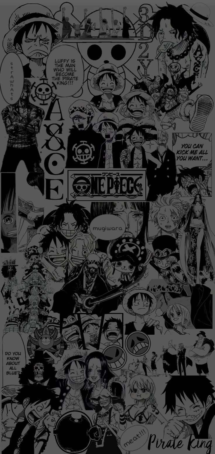 One Piece Black and White Character Art Download Wallpapers