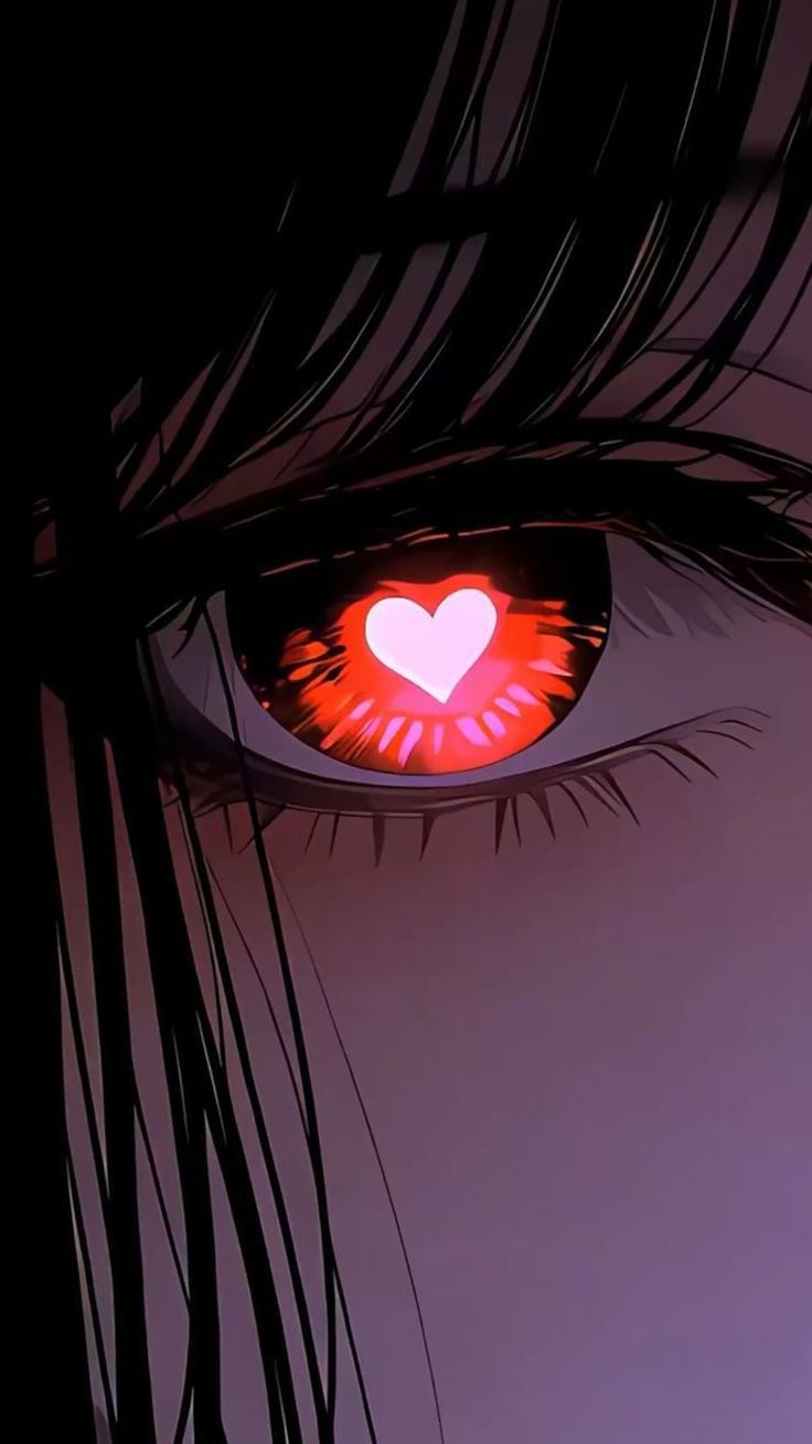 Anime Eye with Heart Pupil Download Wallpapers
