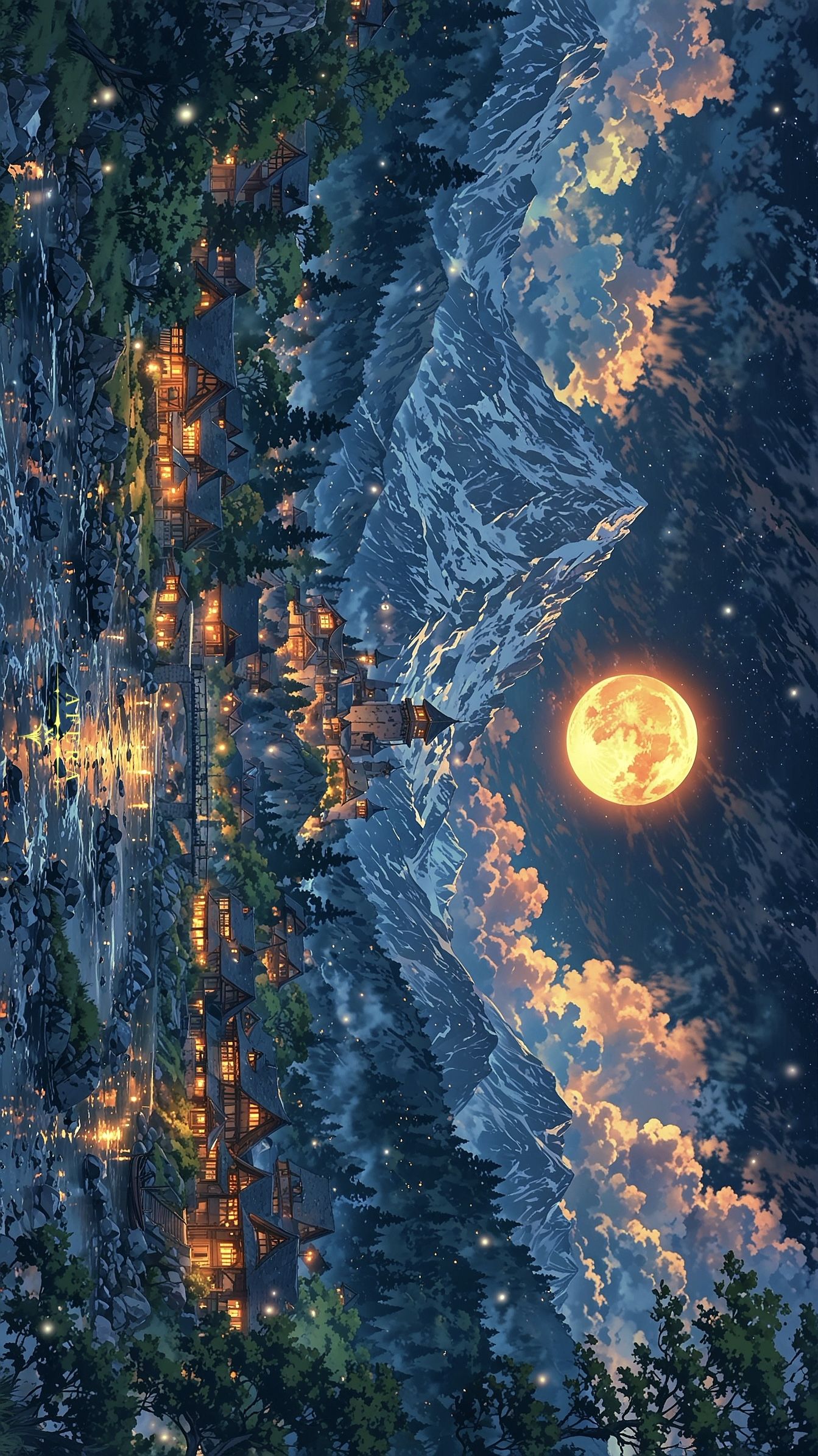 Moonlit Forest Nightscape Download Wallpapers