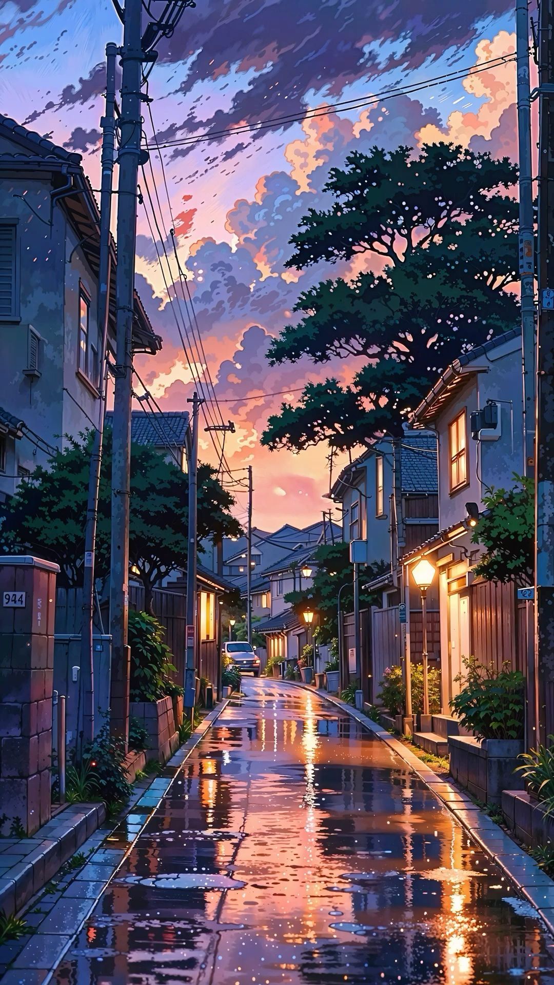 Neon Rain Cityscape Night Download Wallpapers