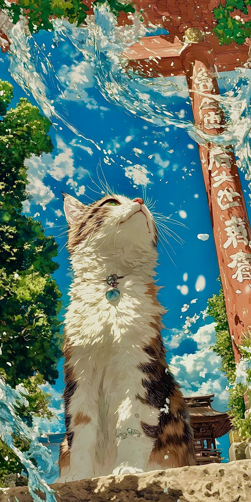 Starry-Eyed Anime Cat Gaze Download Wallpapers