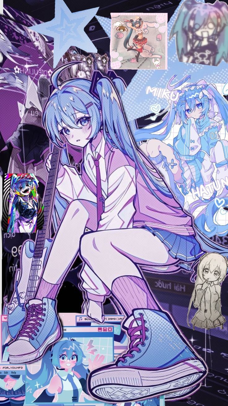 Vibrant Miku Anime Art Download Wallpapers