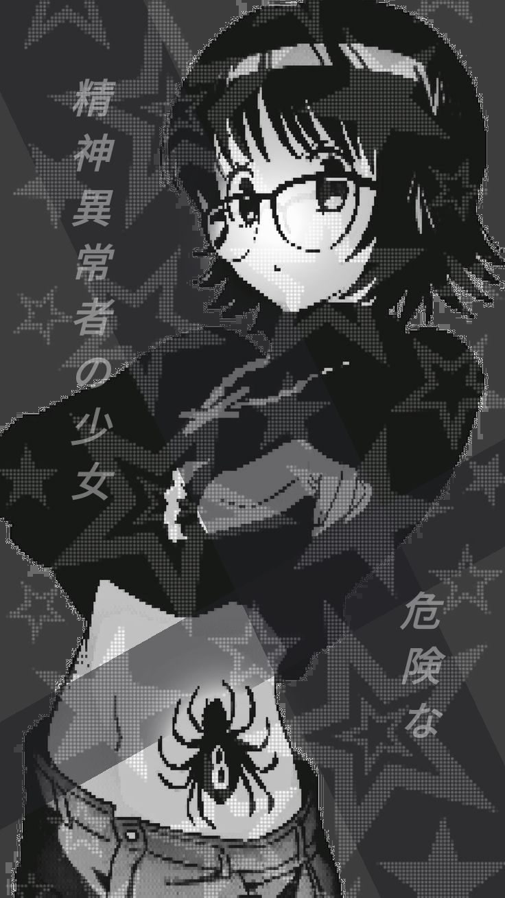 Monochrome Anime Glasses Spider Design Download Wallpapers