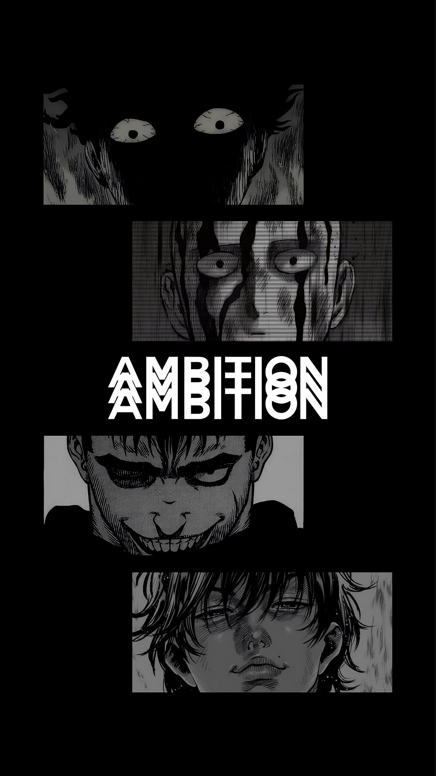 Anime Ambition Black and White Design Download Wallpapers