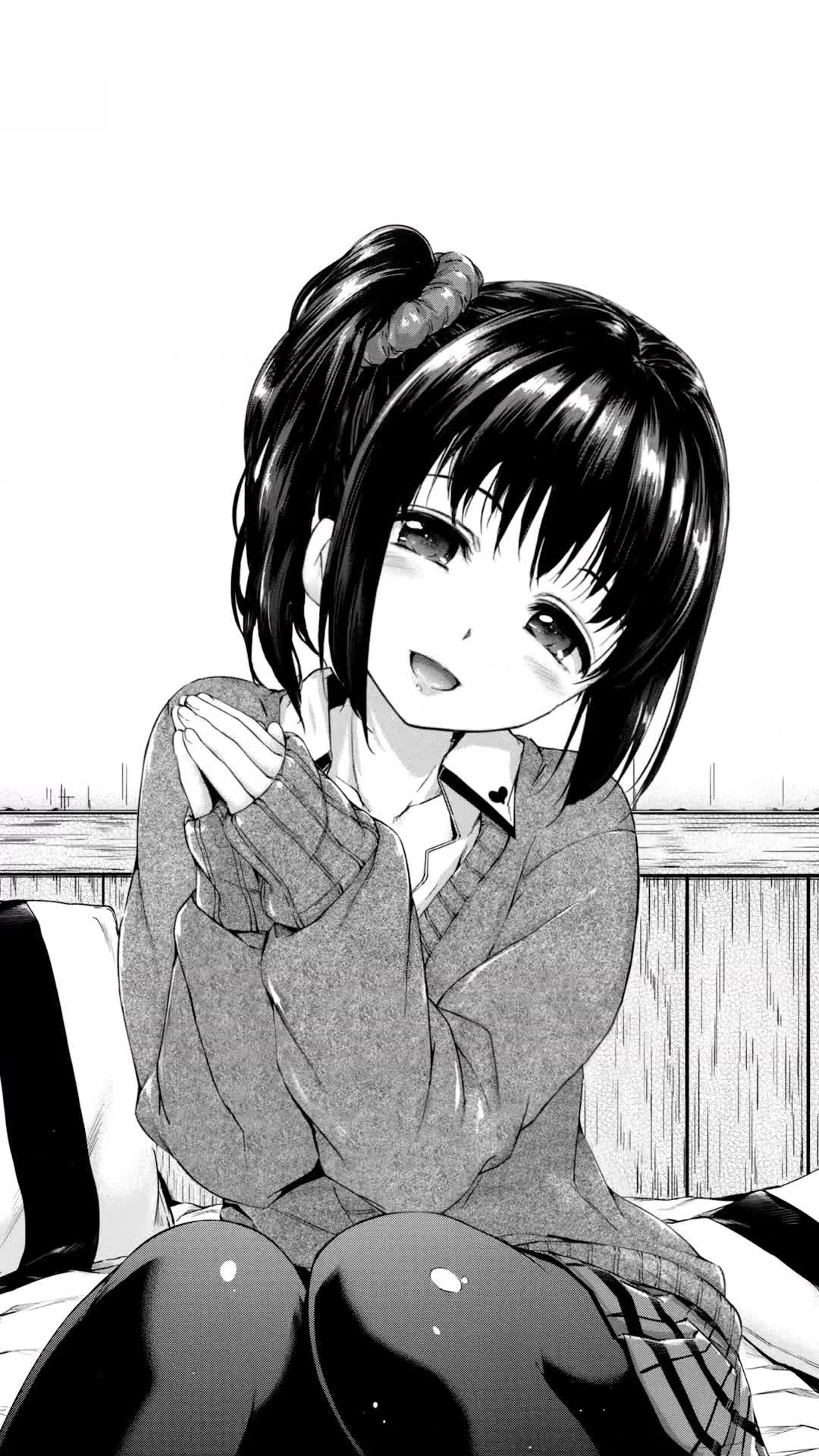 Monochrome Anime Woman Bed Scene Download Wallpapers