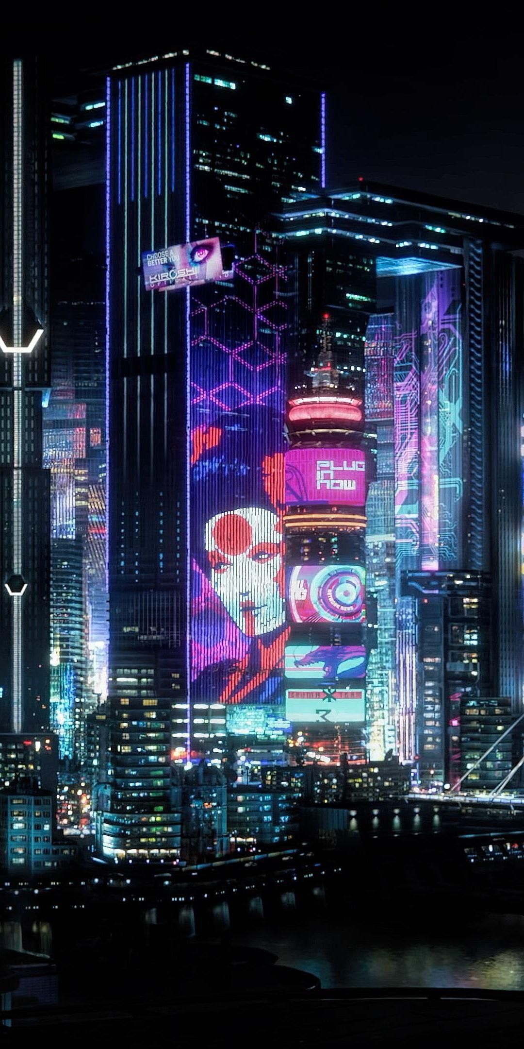 Neon Cityscape Night Glow Download Wallpapers