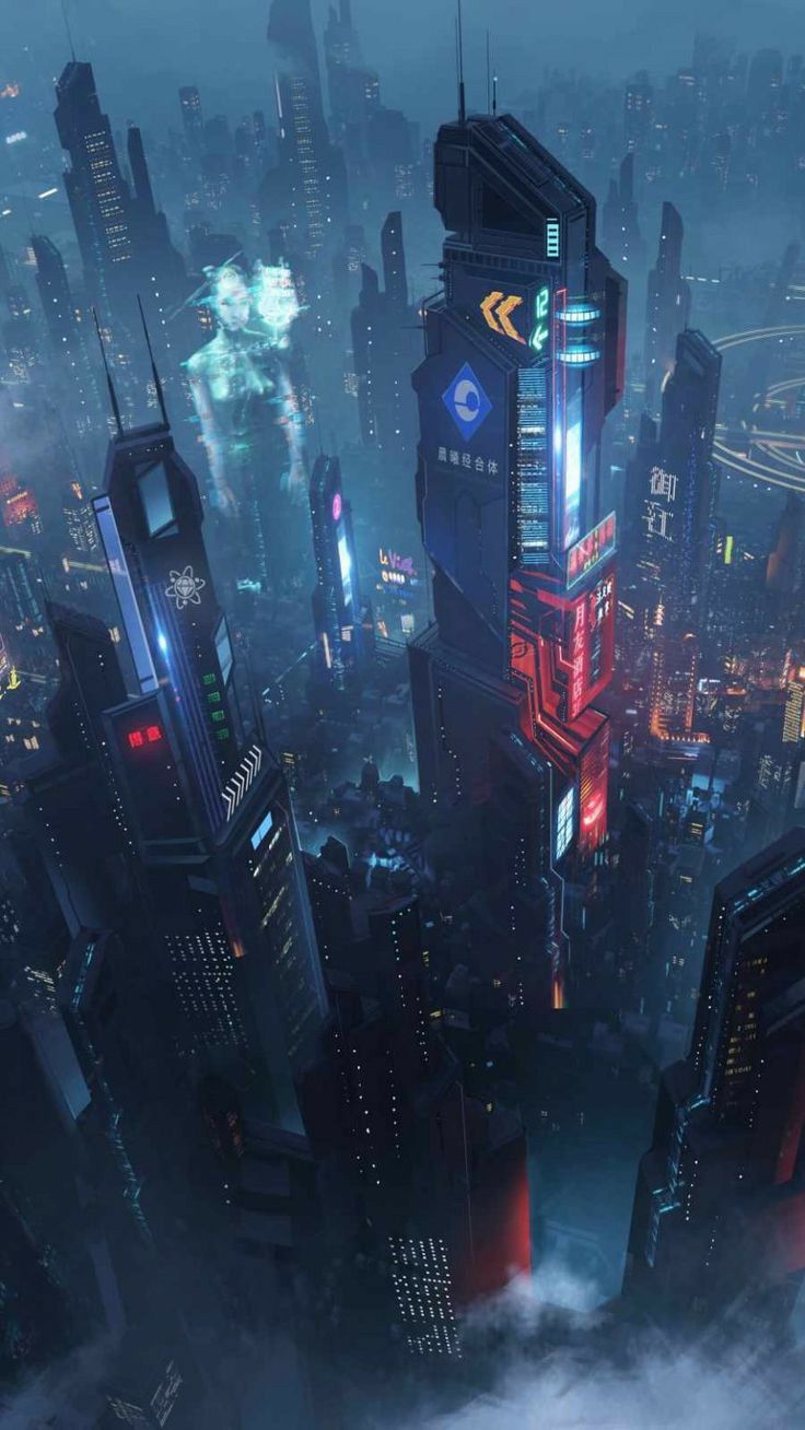 Neon Skylines in Cyber Fog Download Wallpapers