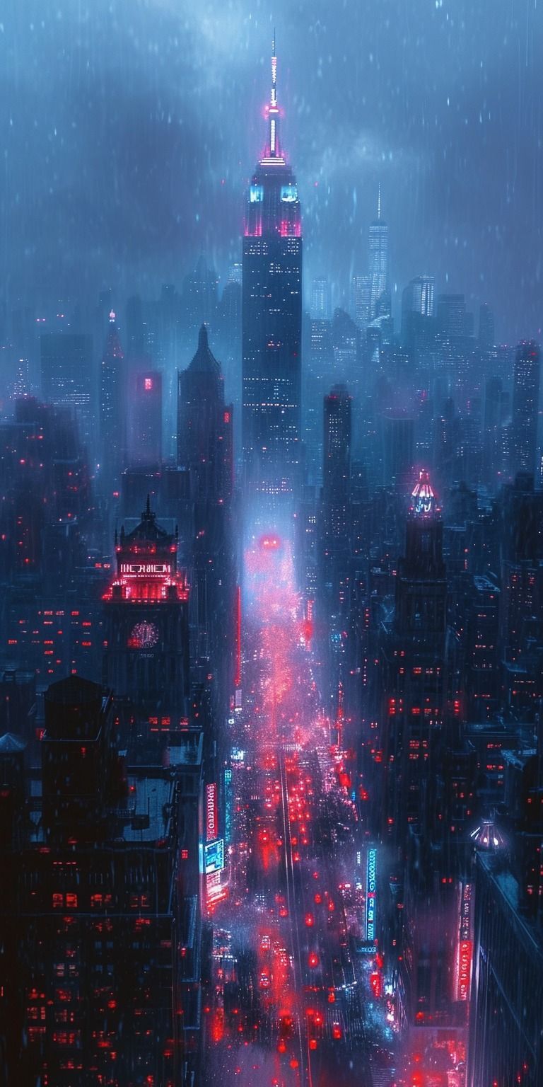 Neon City Nightscape Download Wallpapers