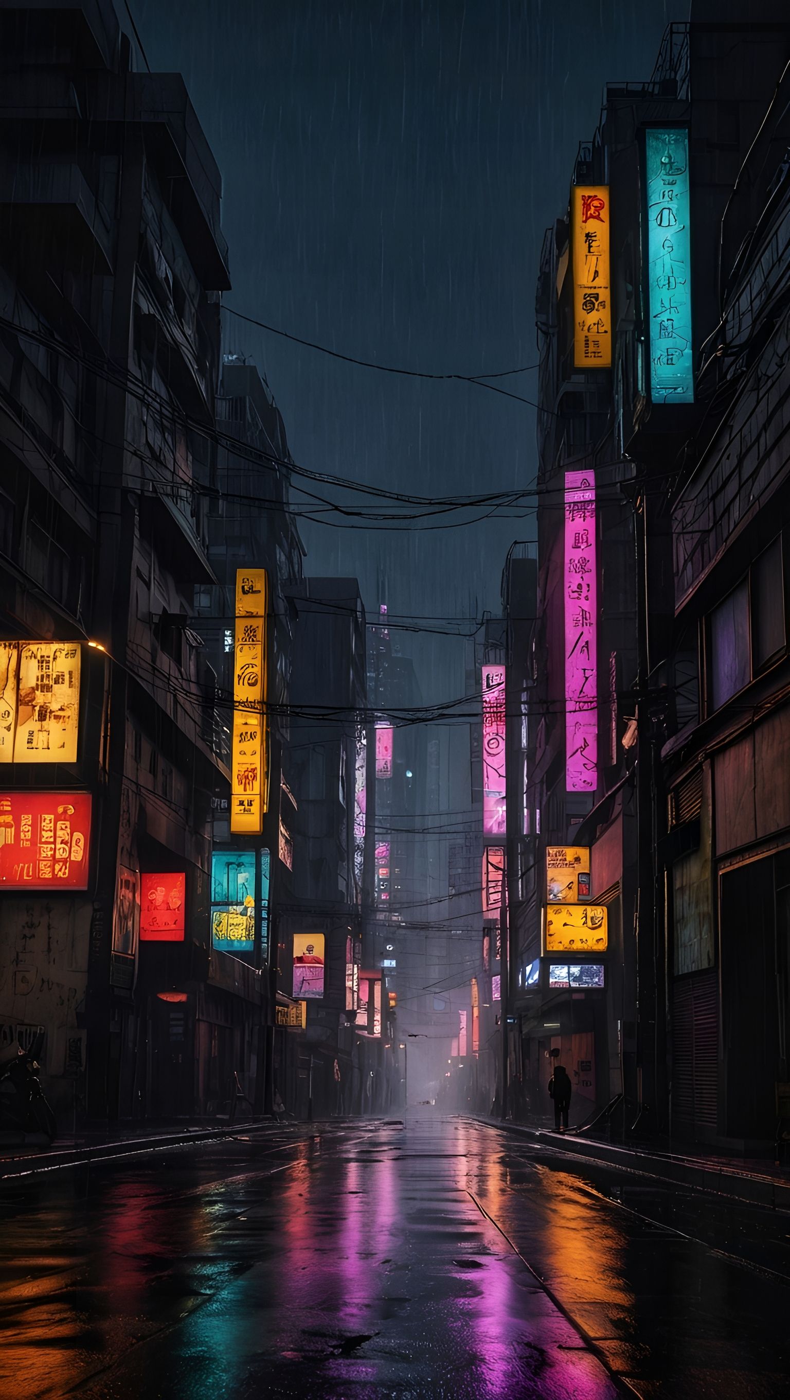 Neon Cityscape Night Glow Download Wallpapers