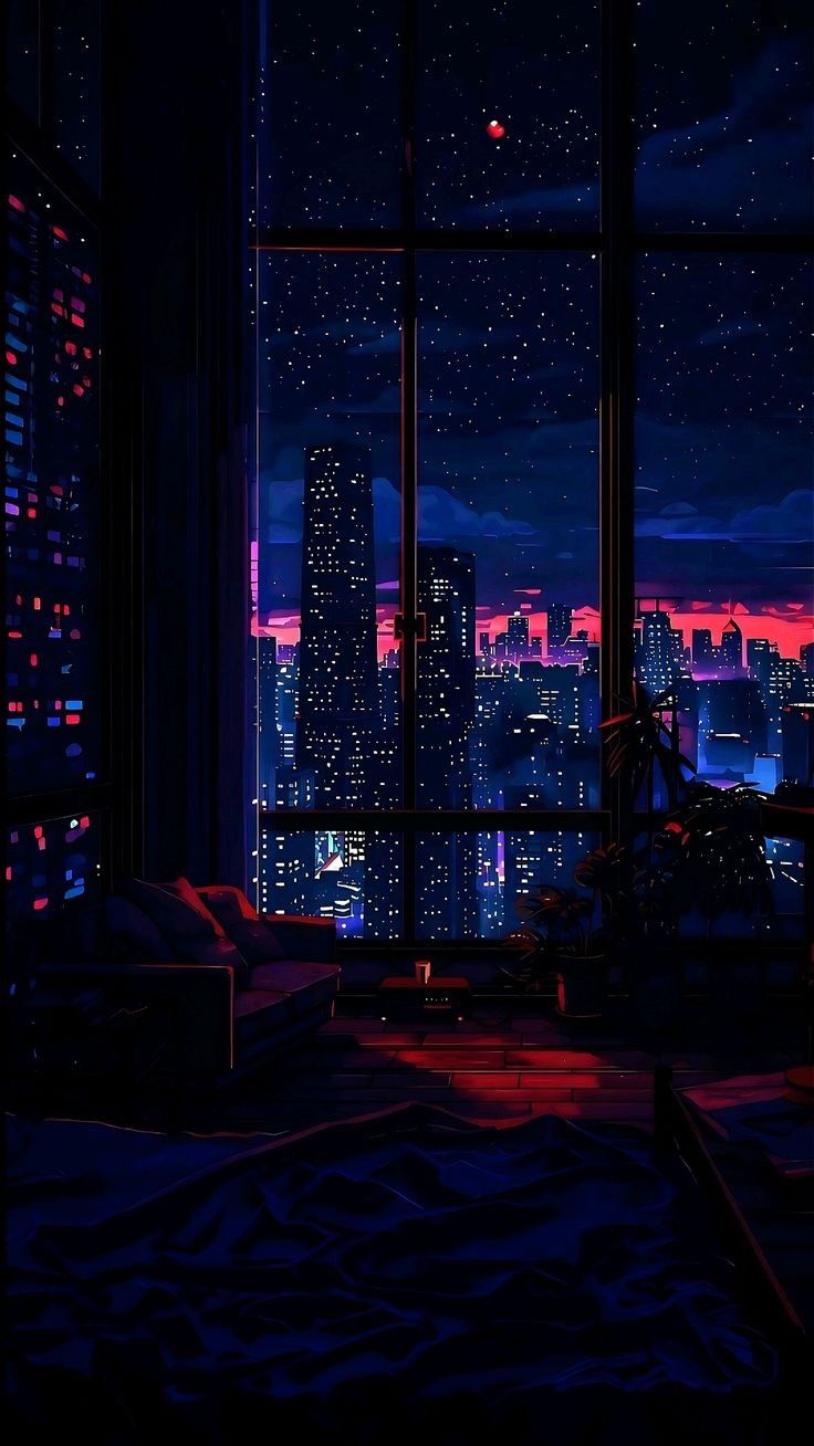 Neon Skyline Nightscape Glow Download Wallpapers