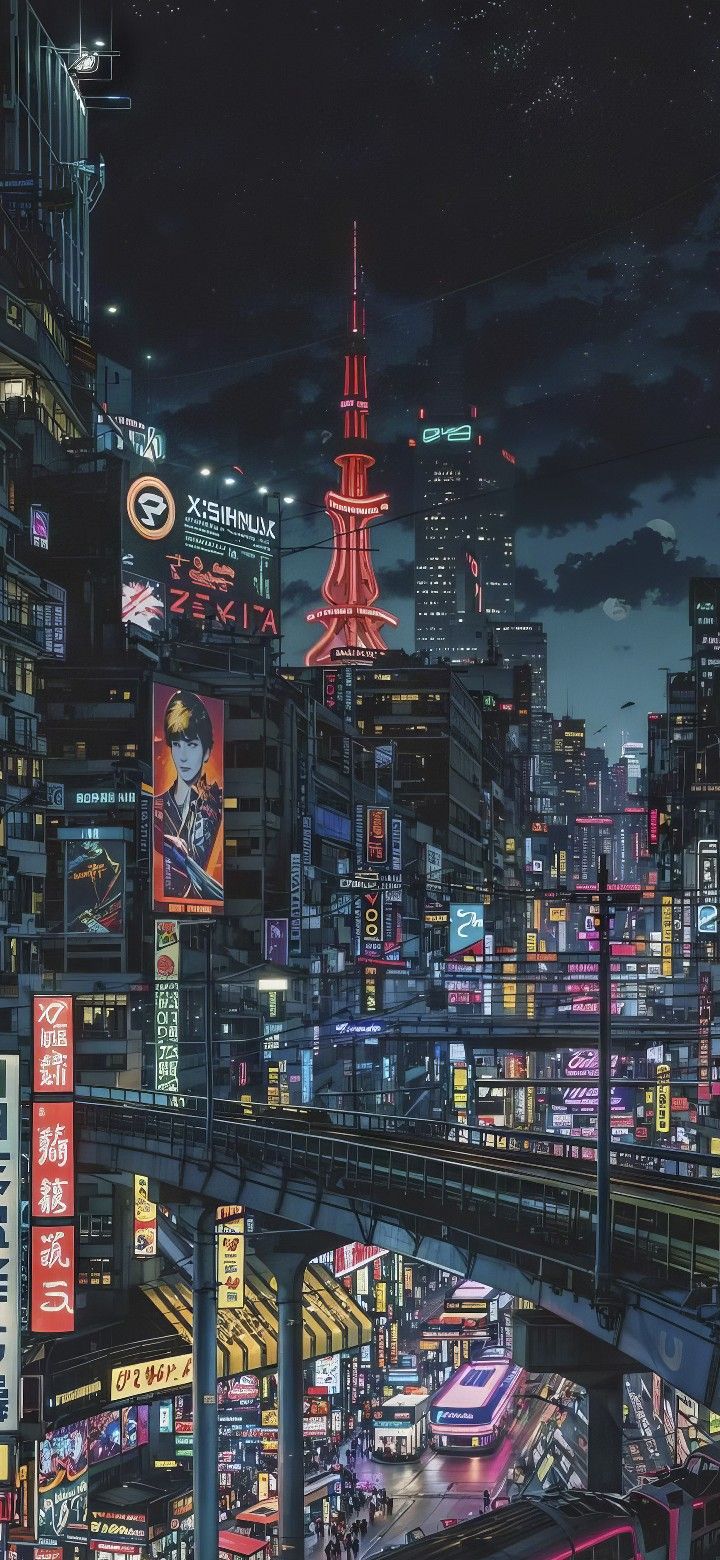 Neon Skyline Night Glow Download Wallpapers