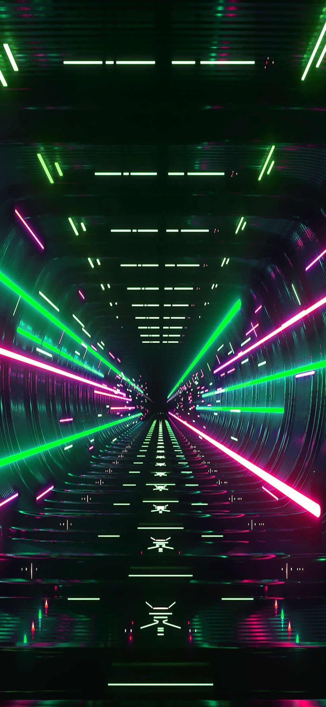 Neon Grid Cityscape Illusion Download Wallpapers