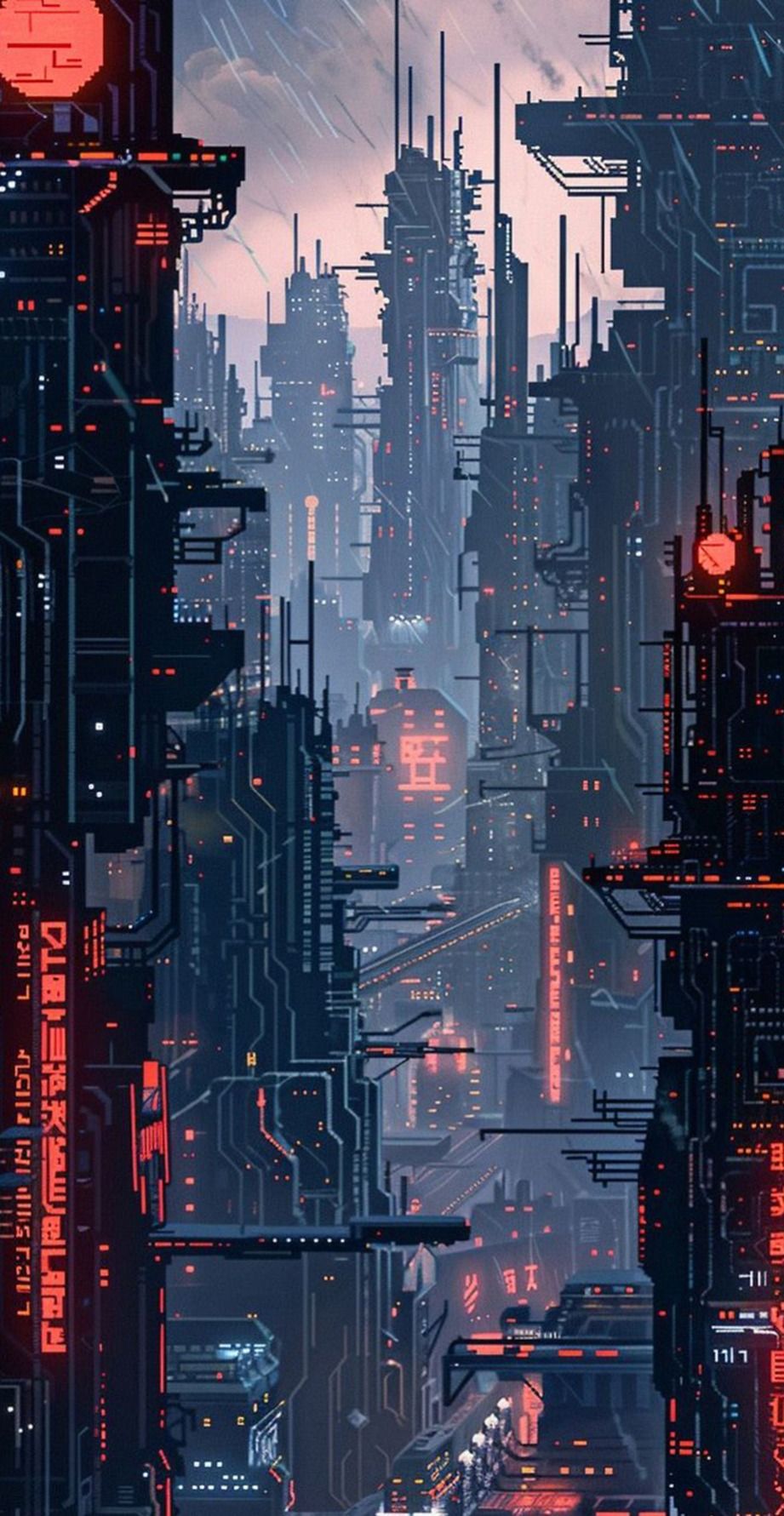 Neon Futuristic Cityscape Glow Download Wallpapers