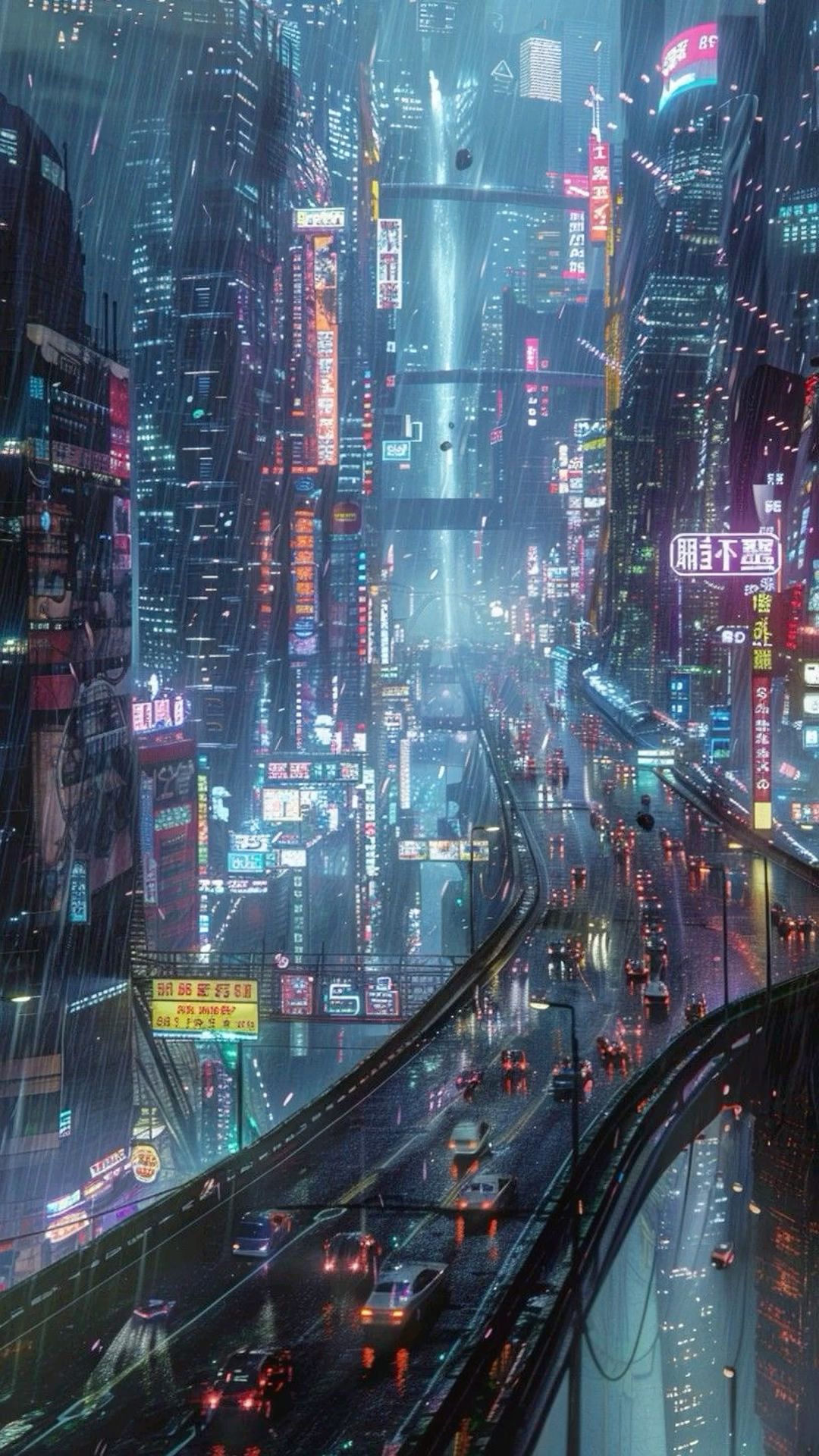 Neon Cyberpunk Cityscape Download Wallpapers