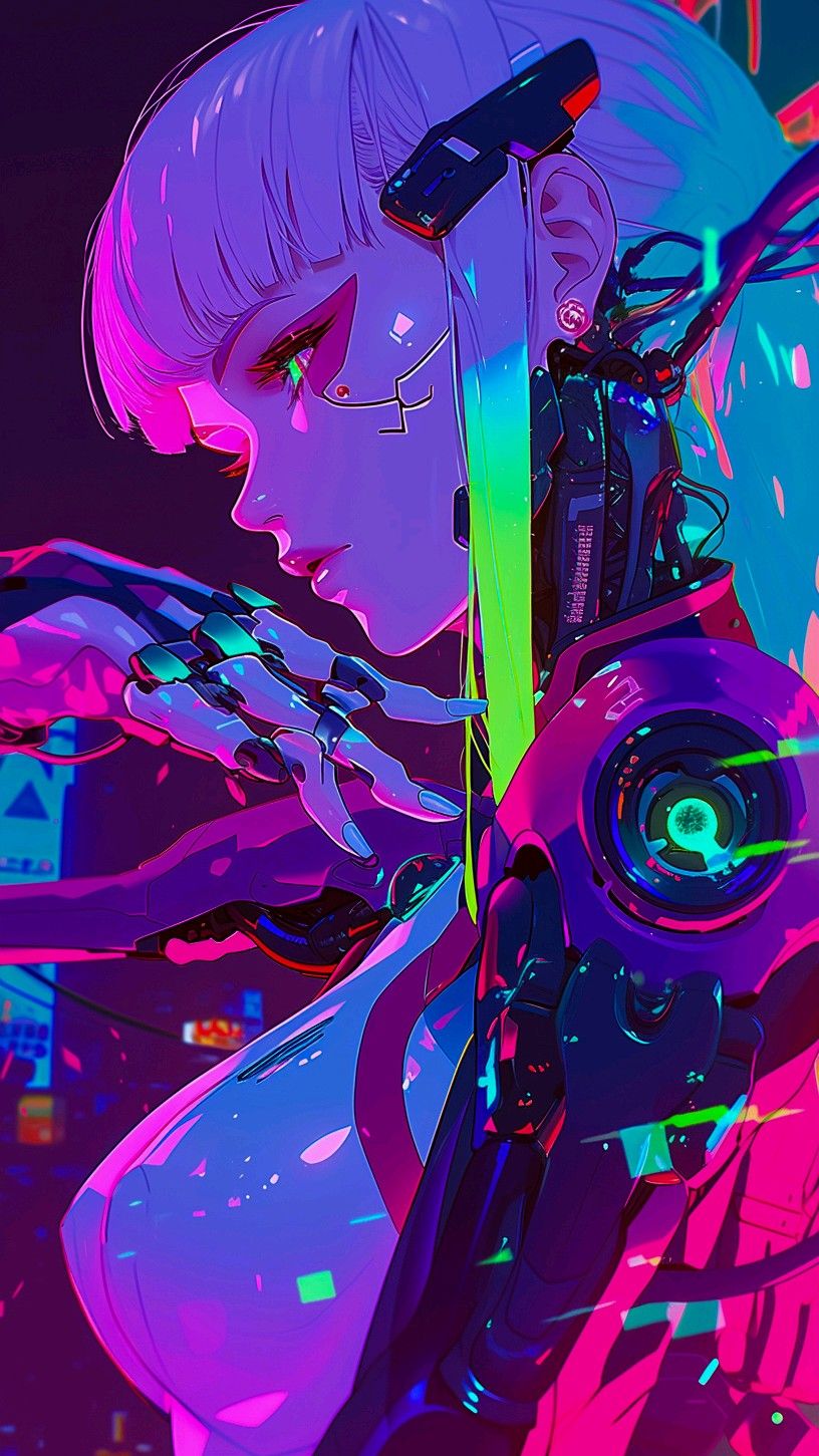 Neon Cyberpunk Palm Oasis Download Wallpapers