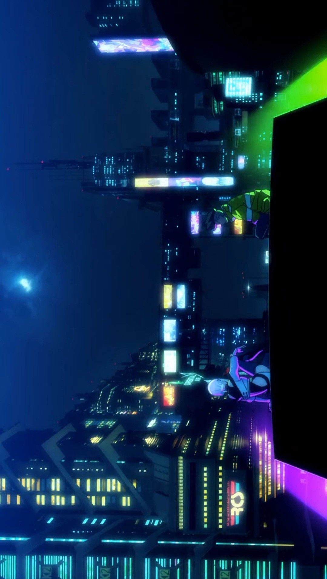 Neon City Cyberpunk Skyline Download Wallpapers