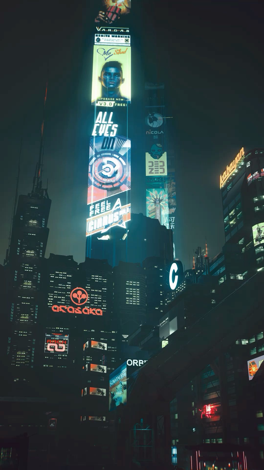 Neon Skyline in Night City Download Wallpapers
