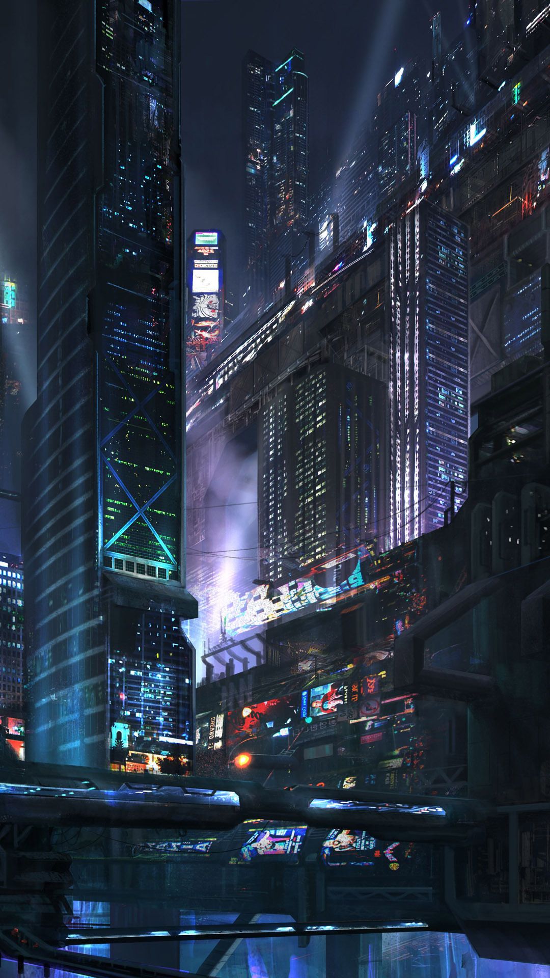 Futuristic Neon Cityscape Download Wallpapers