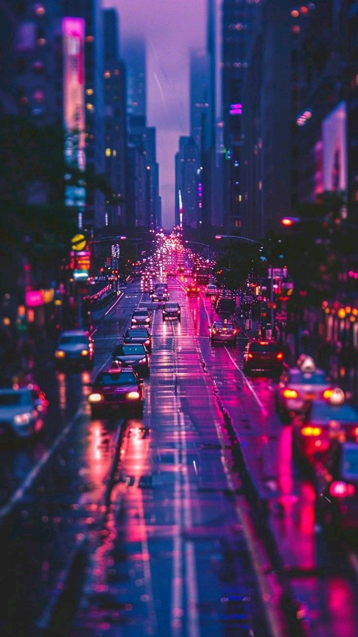 Neon City Nightscape Download Wallpapers