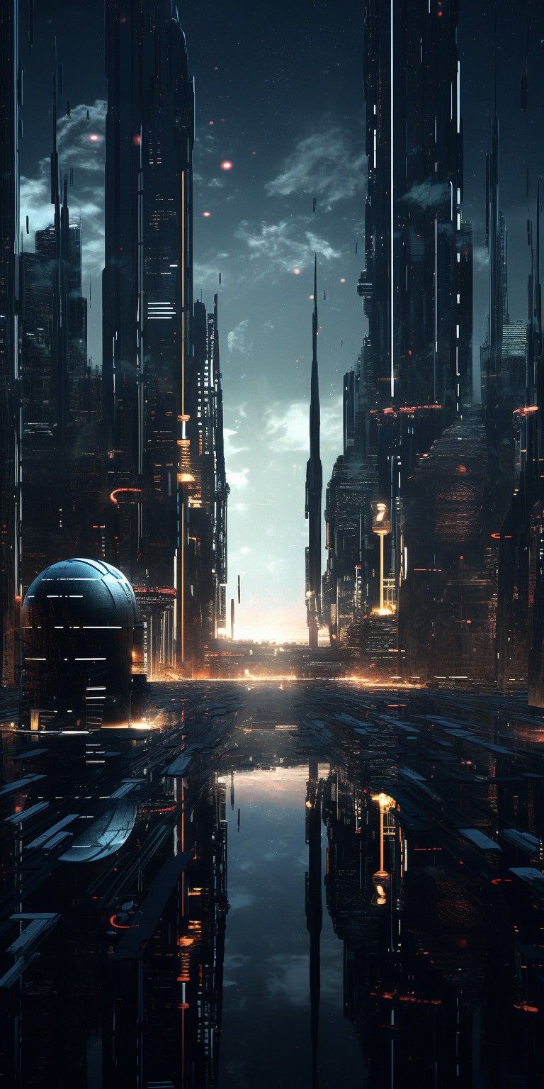 Neon City Skyline Glow Download Wallpapers