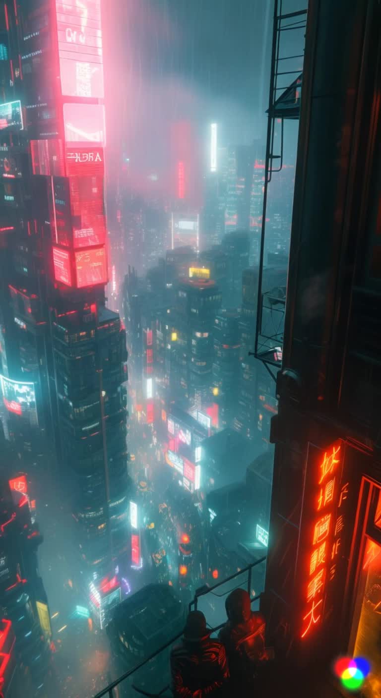 Neon Cyberpunk Cityscape Download Wallpapers