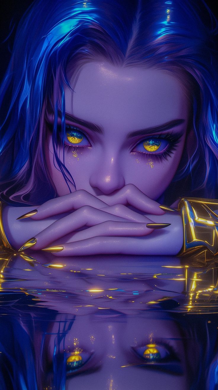 Neon Glow Cyberpunk Portrait Download Wallpapers