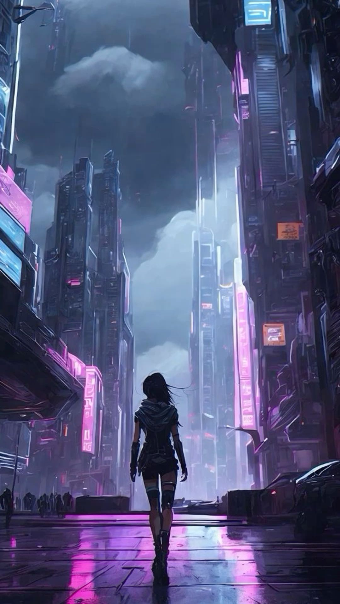 Neon Streets Cyberpunk Glow Download Wallpapers