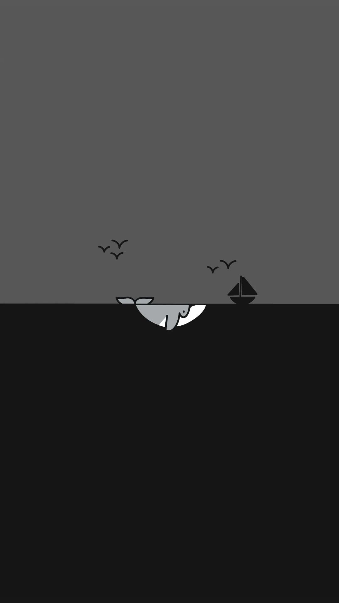 Minimalist Birds Over Ocean Boat Download Wallpapers